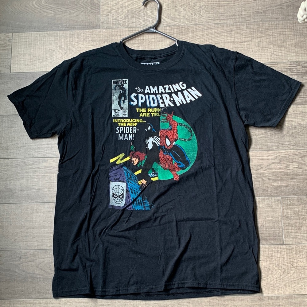 Marvel Black Amazing Spider-Man Comic T-Shirt NWT